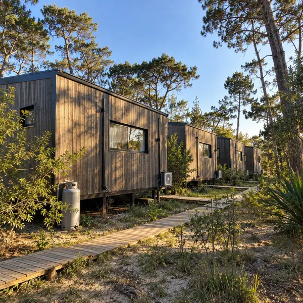 Ilustración: Tiny house para alquiler turístico, vista lateral
