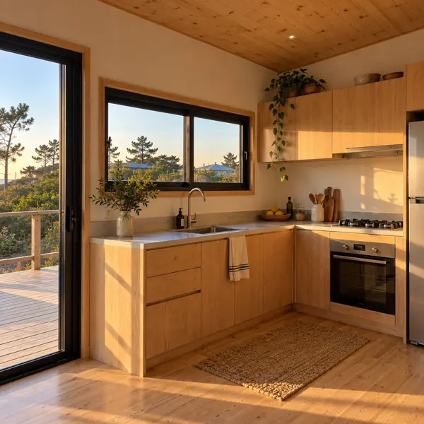 Ilustración: Tiny house en Punta del Este, cocina