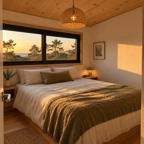 Ilustración: Tiny house en Punta del Este, dormitorio