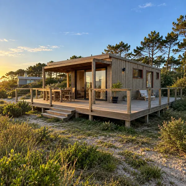 Ilustración: Tiny house en Punta del Este, vista en diagonal