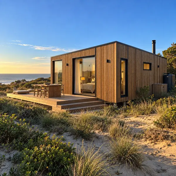 Ilustración: Tiny house en José Ignacio, vista lateral