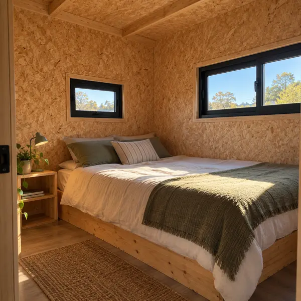Ilustración: Tiny house en kit en Uruguay, dormitorio