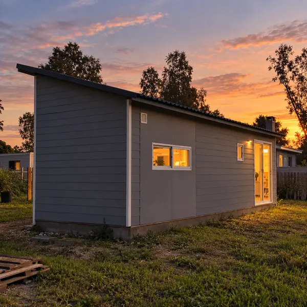 Ilustración: Tiny house en Paysandú, al atardecer