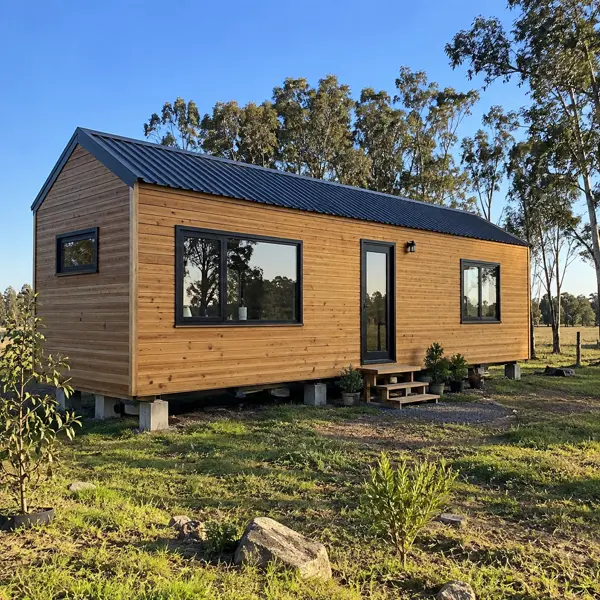 Ilustración: Tiny house en San José, vista en diagonal