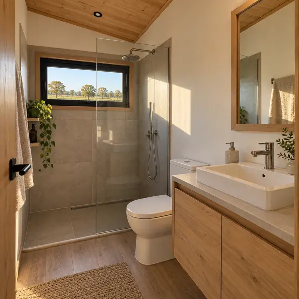 Ilustración: Tiny house en Flores, baño
