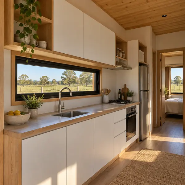 Ilustración: Tiny house en Flores, cocina