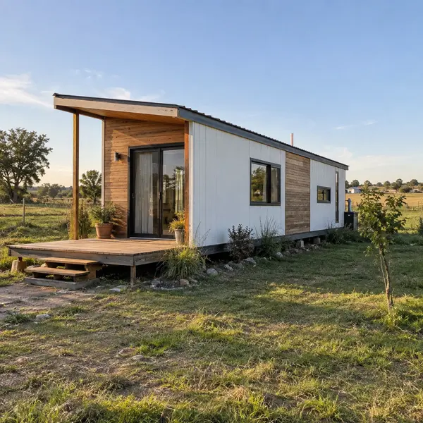 Ilustración: Tiny house en Flores, vista en diagonal