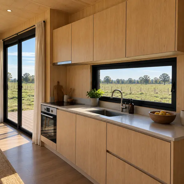 Ilustración: Tiny house en Durazno, cocina