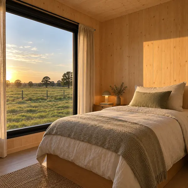 Ilustración: Tiny house en Durazno, dormitorio