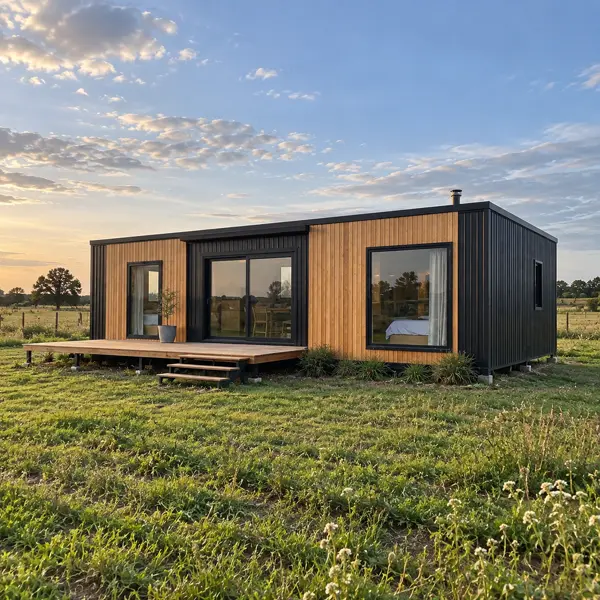 Ilustración: Tiny house en Durazno, vista en diagonal