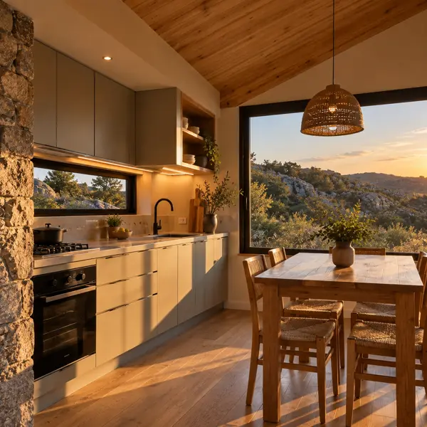 Ilustración: Tiny house en Lavalleja, cocina
