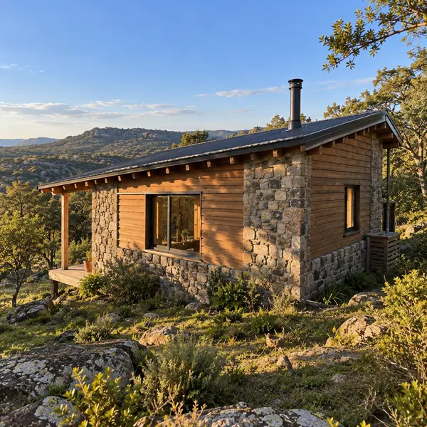 Ilustración: Tiny house en Lavalleja, vista lateral
